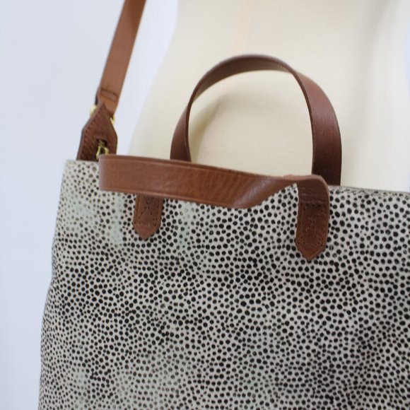 Madewell Cross Body Leather Speckled Fur Distressed Cross Body Purse Bag - Picture 7 of 12